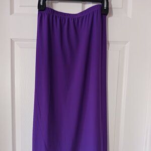Purple pull-on midi skirt